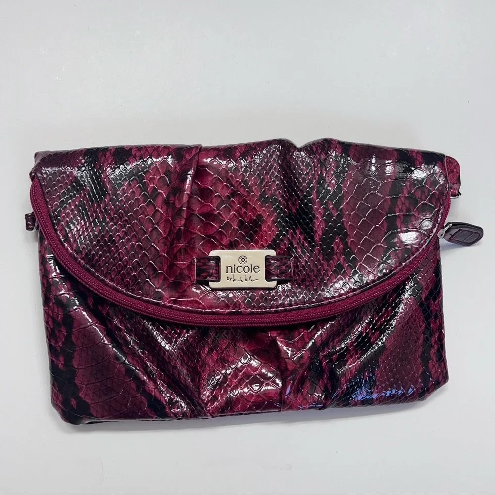 Nicole by Nicole Miller Cranberry Snake Print Cluth
